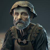 a portrait of an old coal miner in 19th century, beautiful painting with highly detailed face by greg rutkowski and magali villanueve